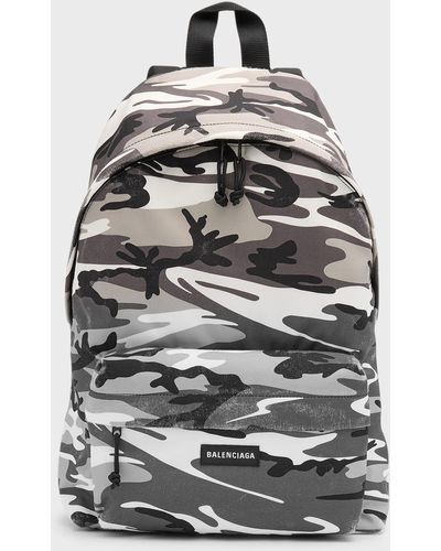 Balenciaga Explorer Backpack Camo Print - Gray
