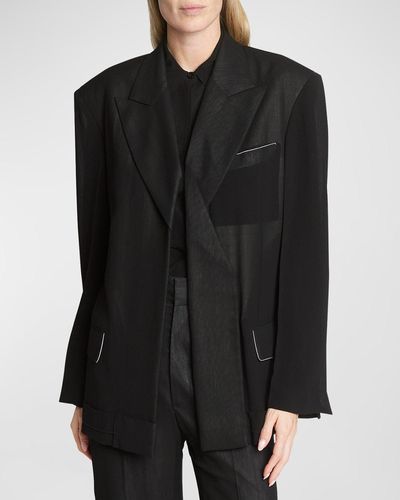 Victoria Beckham Fold-Detail Tailored Oversized Jacket - Black