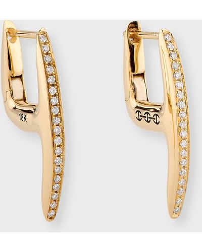Hoorsenbuhs 18k Yellow Gold Mini Axe Earrings With Diamonds - Metallic