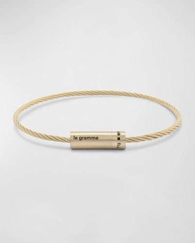 Le Gramme Brushed 18K Cable Bracelet - White