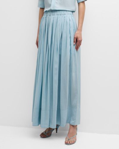 Co. Pleated Maxi Skirt - Blue