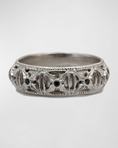 Armenta Romero Band Ring With Sapphires, -11 - Gray