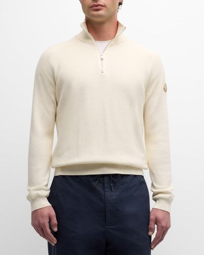 Moncler Cotton-Cashmere Ribbed Sweater - White