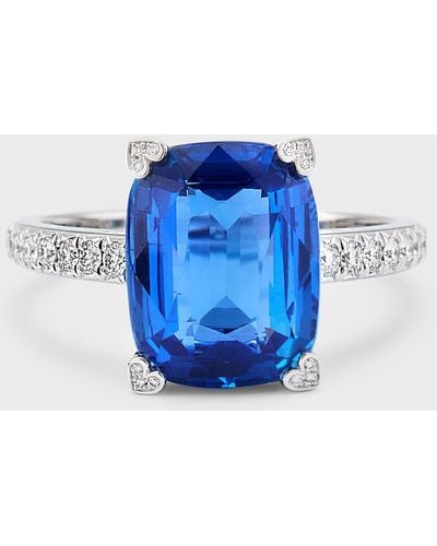 Chopard High Jewelry 18k White Gold One-of-a-kind Blue Sapphire Solitaire Ring