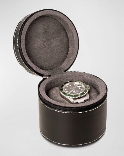 Bey-berk Landon Leather Watch Case - Gray
