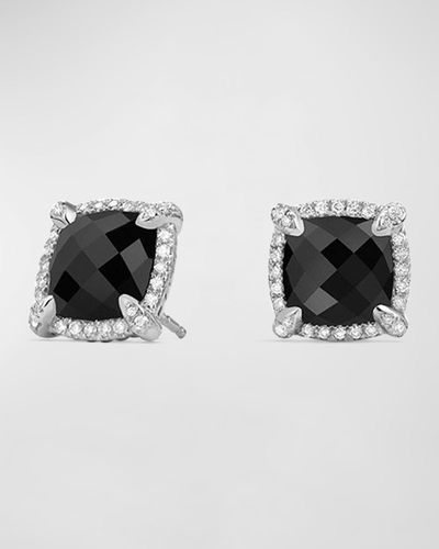 David Yurman 9mm Chatelaine Stud Earrings With Diamonds - Black