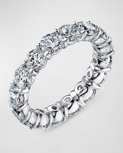 Neiman Marcus Platinum Buttercup Round Diamond Ring, Size 6 - Metallic