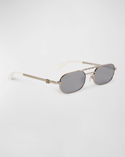 Off-White c/o Virgil Abloh Baltimore Oval Aviator Sunglasses - Metallic