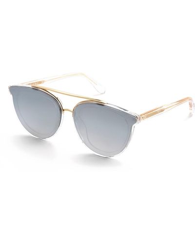 Krewe Clio Oval Acetate Sunglasses W/ Overlay Nylon Lenses - Blue