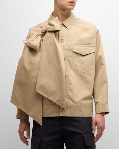 Simone Rocha Dolman Workwear Jacket With Bow - Natural