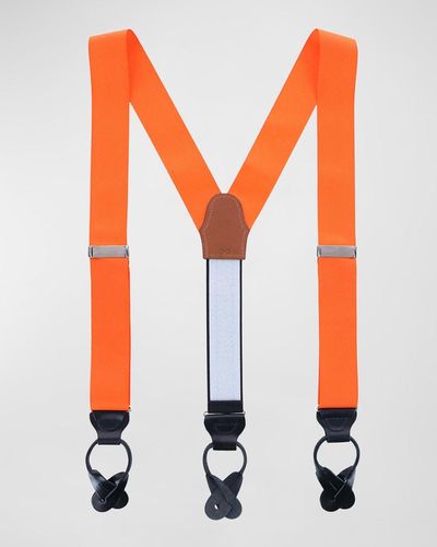 Trafalgar Silk Suspender Braces - Orange