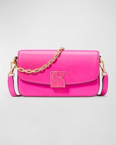 Kate Spade Dakota Flap Leather Crossbody Bag - Pink