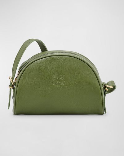 Il Bisonte Classic Zip Leather Crossbody Bag - Green