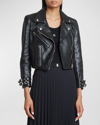 Givenchy Shrunken Leather Moto Jacket - Black