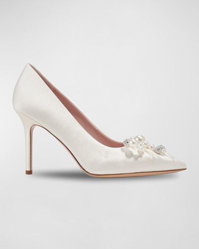Kate Spade Elodie Pearly Bow Pumps - White