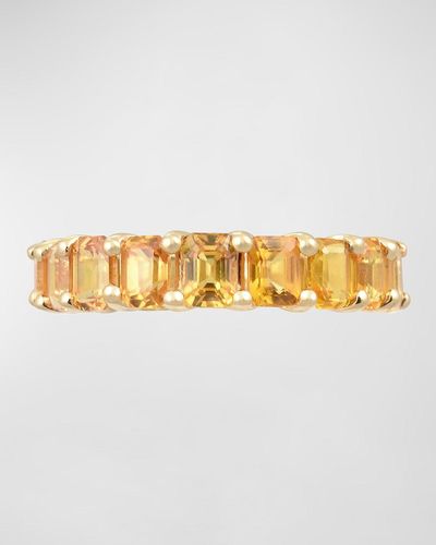 Stevie Wren 14k Rose Gold Yellow Sapphire Eternity Ring, Size 7 - Metallic