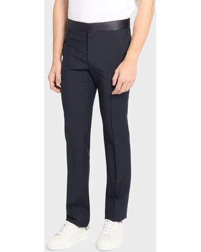 Givenchy Wool-Blend Evening Pants - Blue
