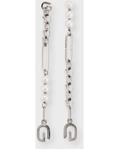 Givenchy G-Link Pearly Drop Earrings - White