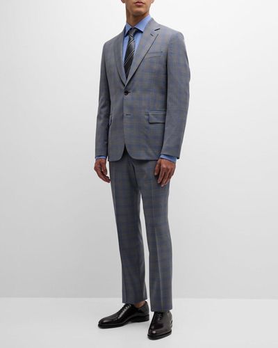 Paul Smith Tailored Fit Check Suit - Blue