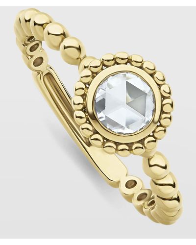 Lagos 18k Covet Diamond 5mm Rose-cut Stack Ring, Size 7 - Metallic