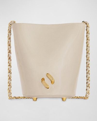 Rebecca Minkoff Infinity Chain Leather Bucket Crossbody Bag - Natural