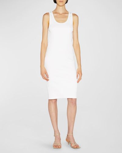Bottega Veneta Dry Stretch Cotton Rib Tank Dress - White