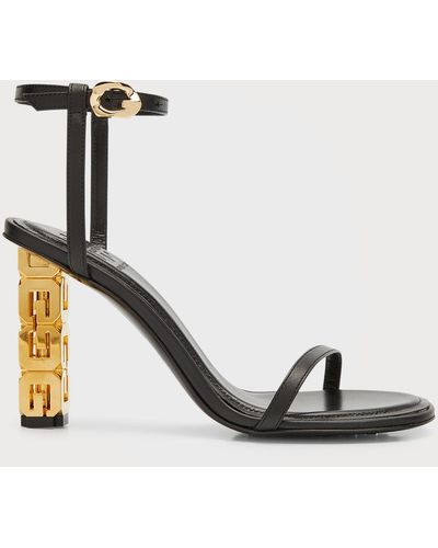 Givenchy G Cube Lambskin Ankle-Strap Sandals - Metallic