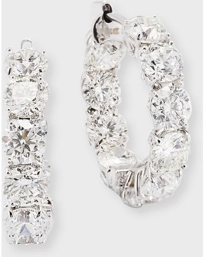 Roberto Coin 18k White Gold Diamond Hoop Earrings, 22mm