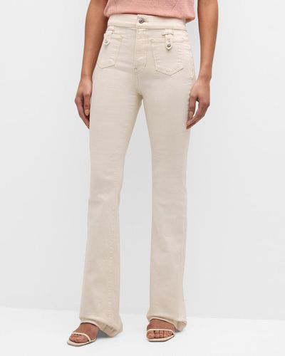 Veronica Beard Beverly High Rise Skinny Flare Jeans - Natural