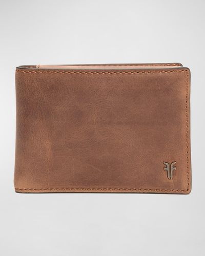 Frye Holden Burnished Leather Passcase Wallet - Brown