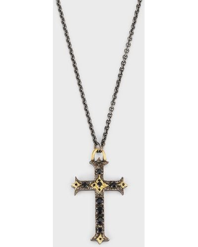 Armenta Small Cross Pendant Necklace - White