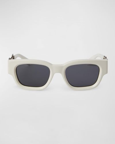 Palm Angels Posey Acetate Rectangle Sunglasses - Blue