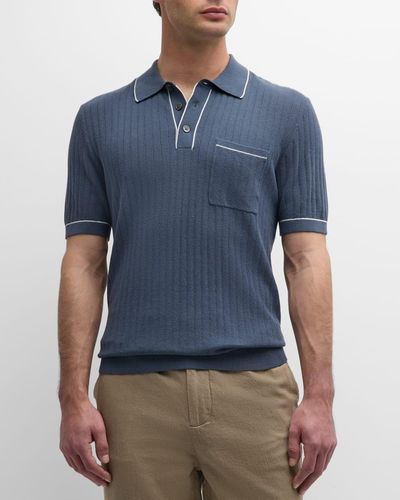 Rails Hardy Ribbed Polo Shirt - Blue
