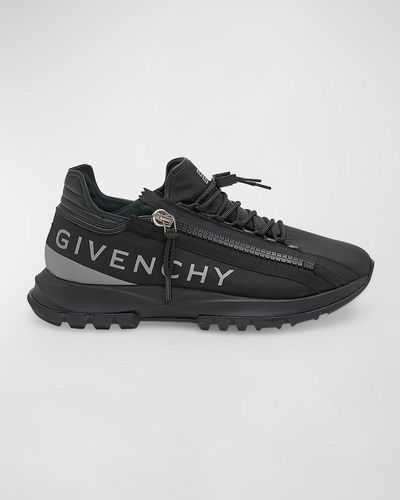 Givenchy Spectre Side-Zip Logo Runner Sneakers - Black