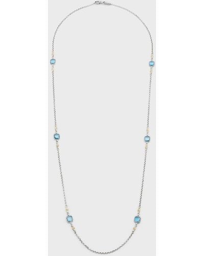 Konstantino Silver And Gold Blue Spinel Necklace - White