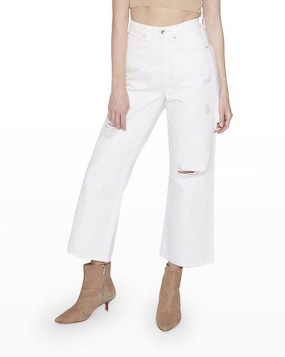 Blue Revival 90S Distressed Wide-Leg Jeans - White