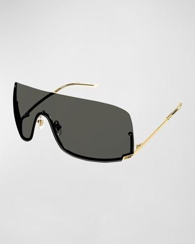 Gucci Rimless Metal Shield Sunglasses - Black