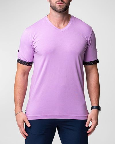 Maceoo Vivaldi V-neck T-shirt - Purple