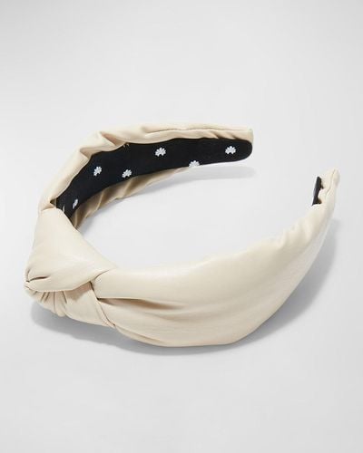 Lele Sadoughi Knotted Faux Leather Headband - White