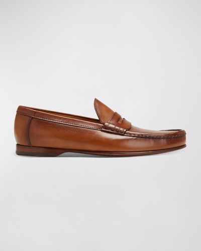 Ralph Lauren Purple Label Chalmers Leather Penny Loafers - Brown