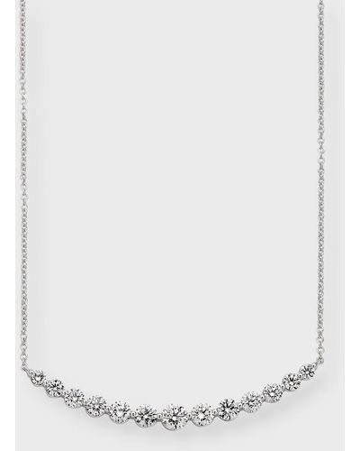 Neiman Marcus 18k White Gold 13 Round Diamond Smiley Necklace