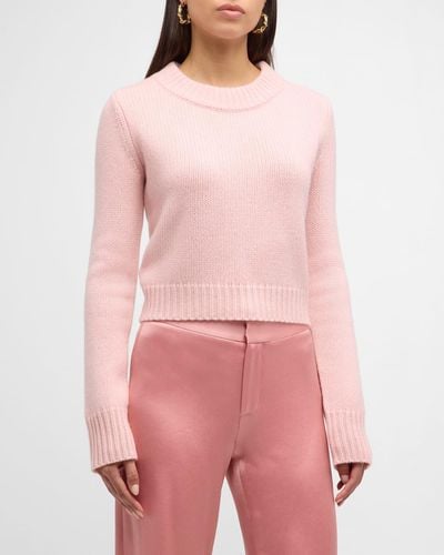 La Ligne Wool Cashmere Solid Mini Marin Sweater - Pink