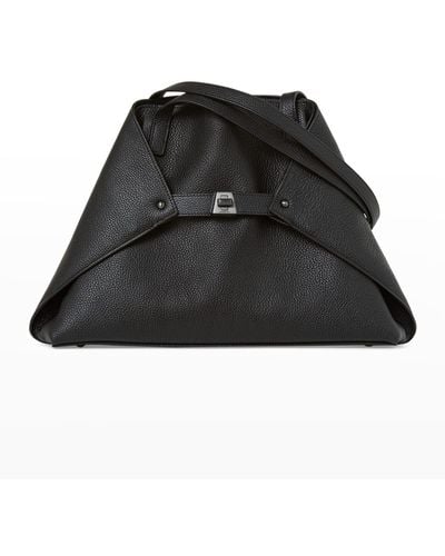 Akris Ai Small Leather Shoulder Tote Bag - Black