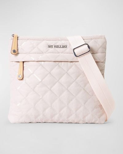 MZ Wallace Metro Quilted Flat Crossbody Bag - Pink