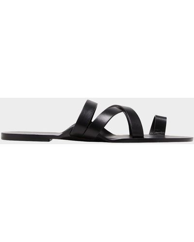 The Row Kris Leather Sandals - Brown