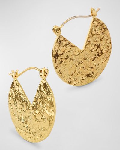 Devon Leigh Wedge Gold Circle Hoop Earrings - Metallic