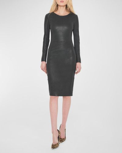 AS by DF Mrs. Smith Stretch Leather Knee-Length Dress - Black