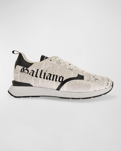 John Galliano Gazette Logo Runner Sneakers - Metallic