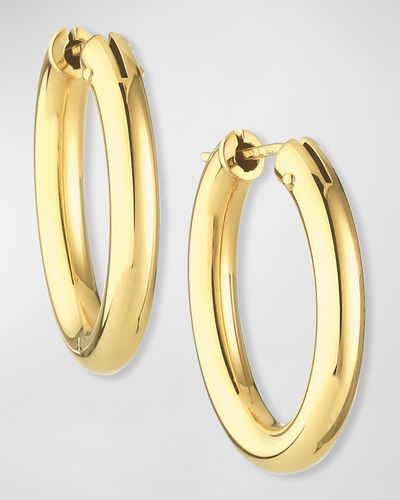 Roberto Coin Everyday Gold Oval Hoop Earrings, Medium - Metallic
