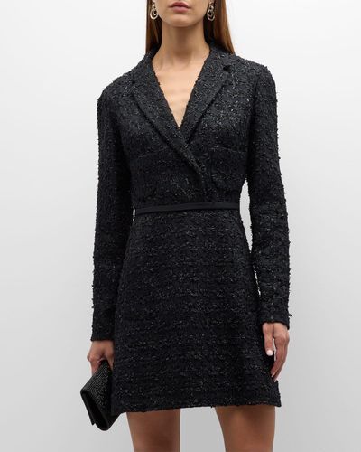 Giambattista Valli Tweed Mini Blazer Dress - Black